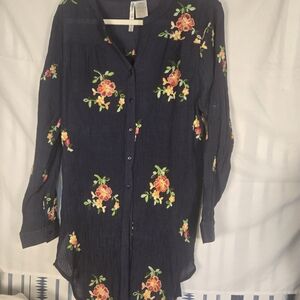 Floral Button-Up Blouse